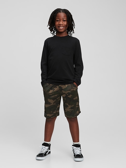 Image number 1 showing, GapFit Kids Recycled Mesh Pull-On Shorts