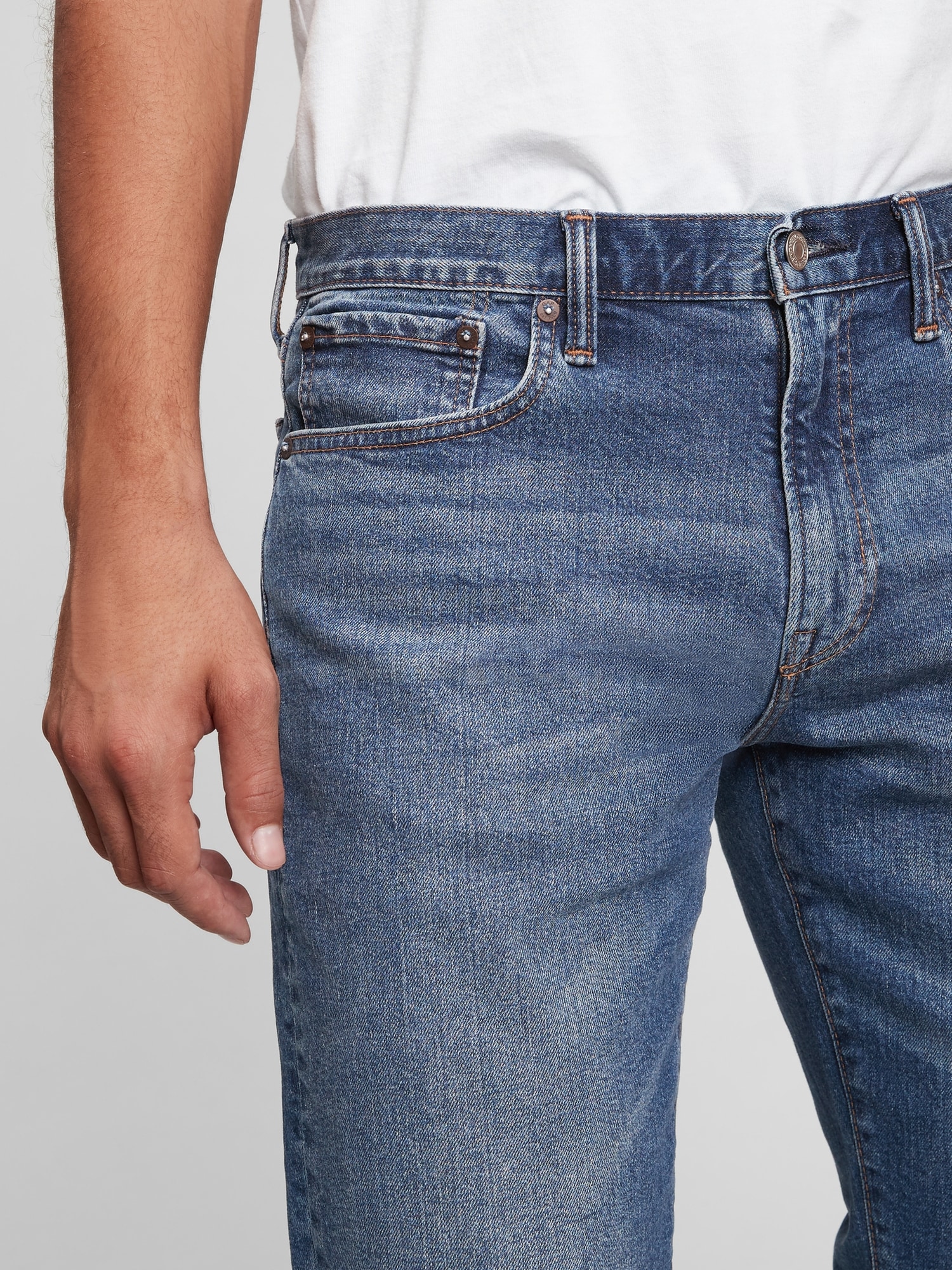 Mens Gap Slim Straight Washwell Jeans in Resin Rinse 34 X 33