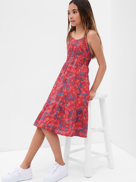 Image number 1 showing, Kids Linen-Cotton Floral Dress