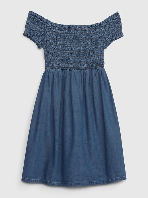 Image number 3 showing, Kids Smocked Denim Dress