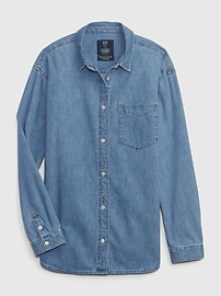 View large product image 3 of 4. Teen Oversized Denim Shirt with Washwell