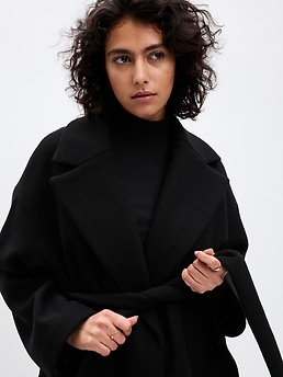 Short best sale wool coat