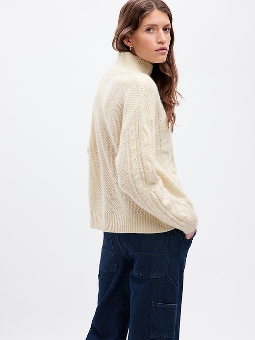 Image number 2 showing, Cable-Knit Turtleneck Sweater