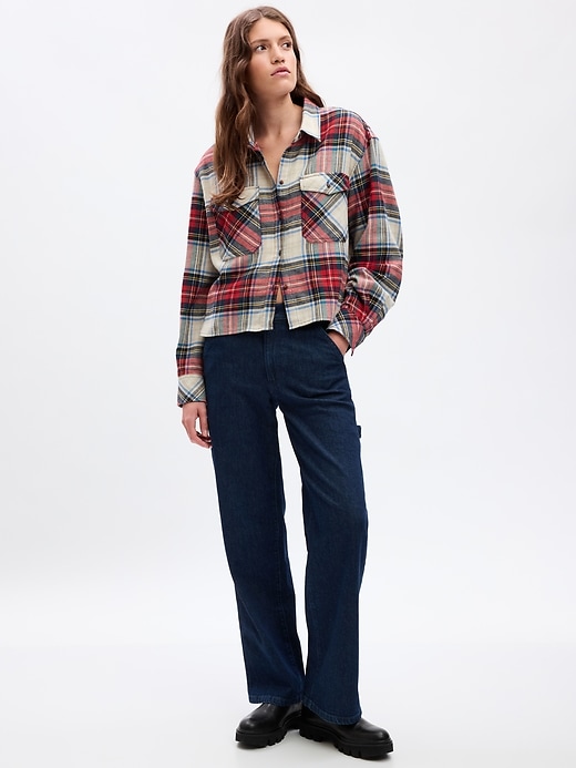 Image number 1 showing, Cropped Button-Front Shirt
