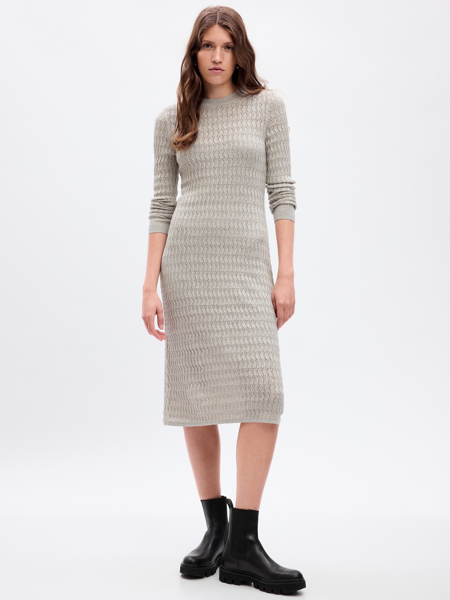 Gap Textured Midi Sweater Dress