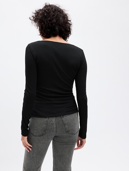 Image number 2 showing, Mini Rib Square Neck T-Shirt