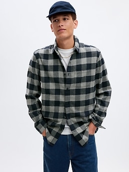 Organic Cotton Midweight Flannel Shirt | Gap