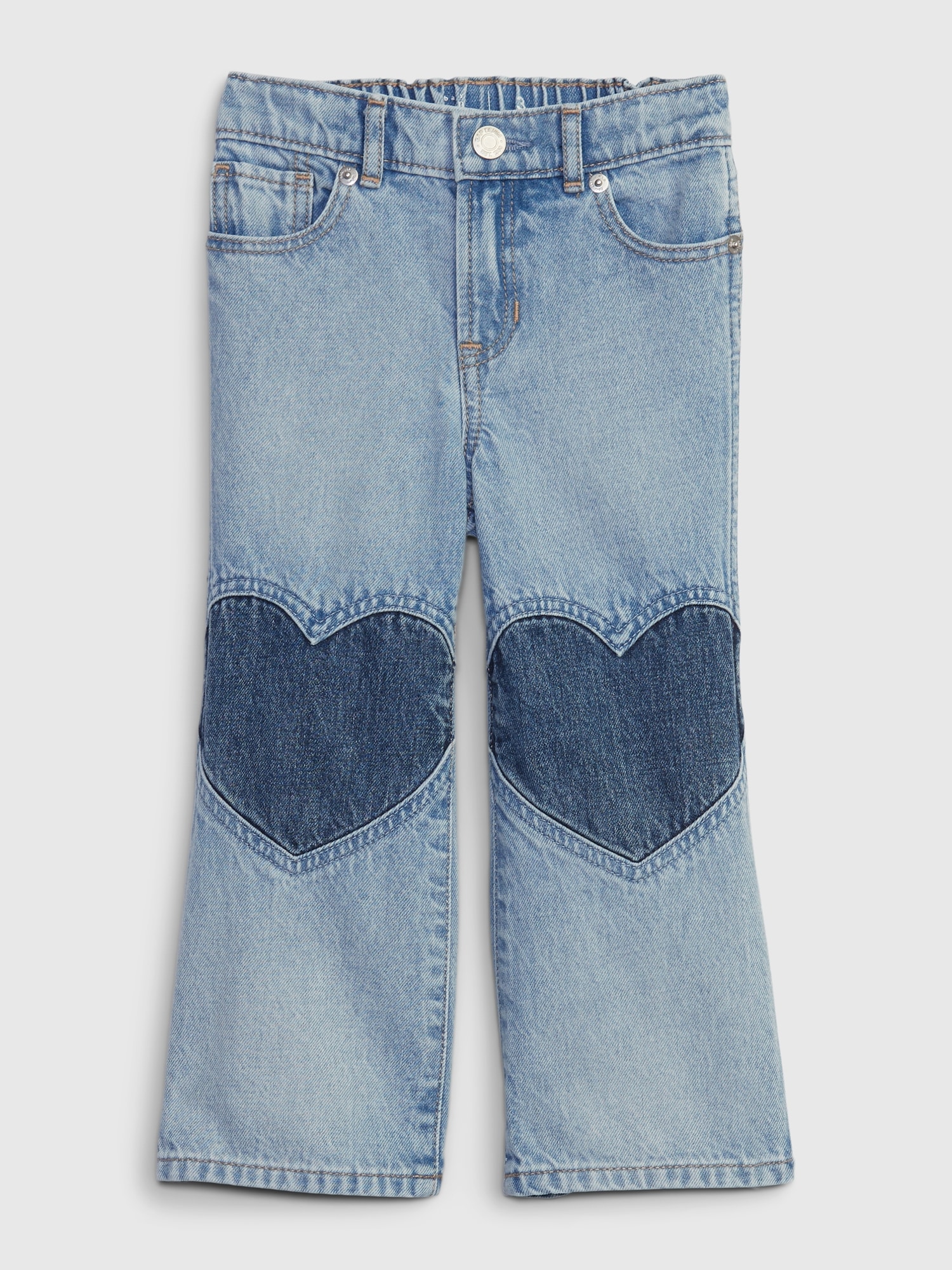 Baby Gap Girls Straight Leg Jeans Size 12-18 Months Snap Crotch 100% Cotton  Blue