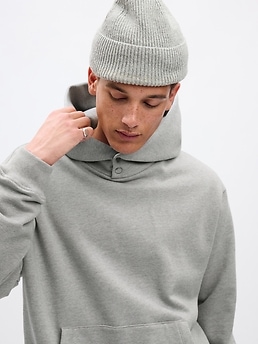 Snap-Button Heavyweight Hoodie | Gap