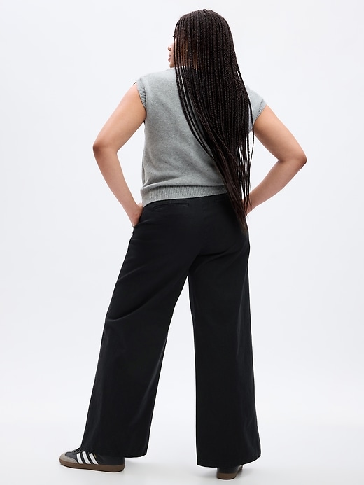 Image number 5 showing, Low Rise Wide-Leg Trousers