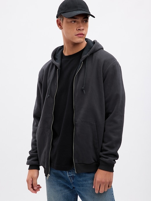 Waffle zip up jacket sale