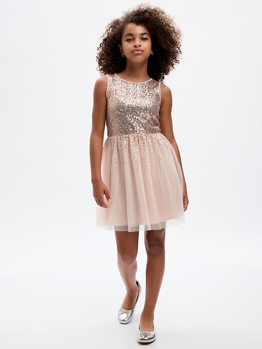 Image number 1 showing, Kids Tulle Sequin Dress