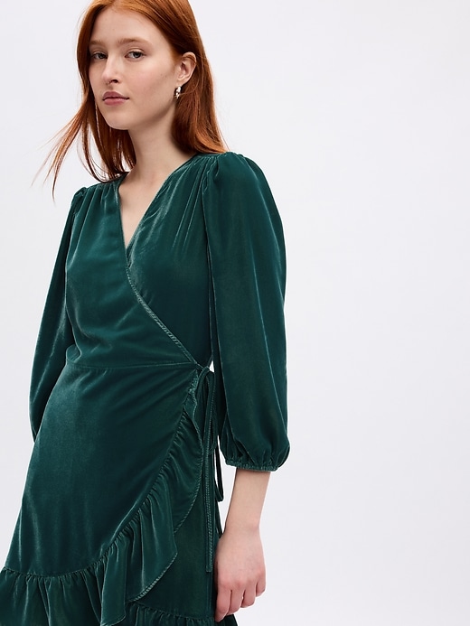 Velvet Wrap Mini Dress | Gap