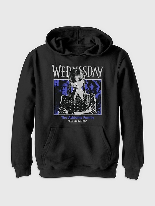 Image number 1 showing, Kids Wednesday Graphic Hooded Sweatshirt