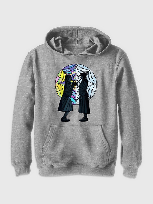 Image number 1 showing, Kids Wednesday Stained Glass Graphic Hooded Sweatshirt