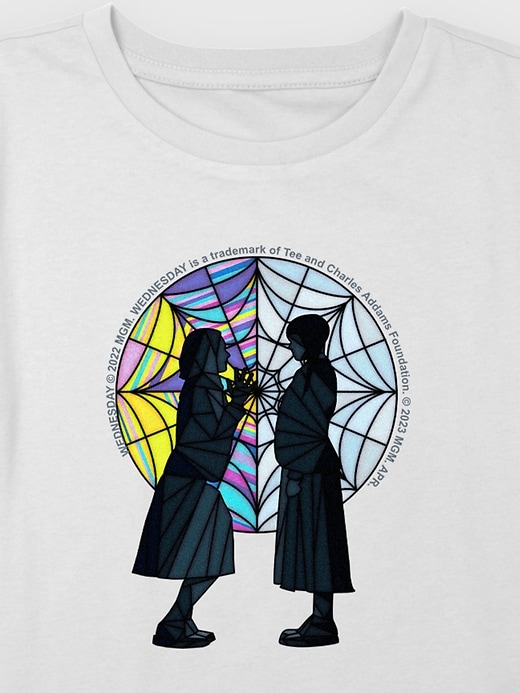 Image number 2 showing, Kids Wednesday Stained Glass Graphic Boxy Crop Tee