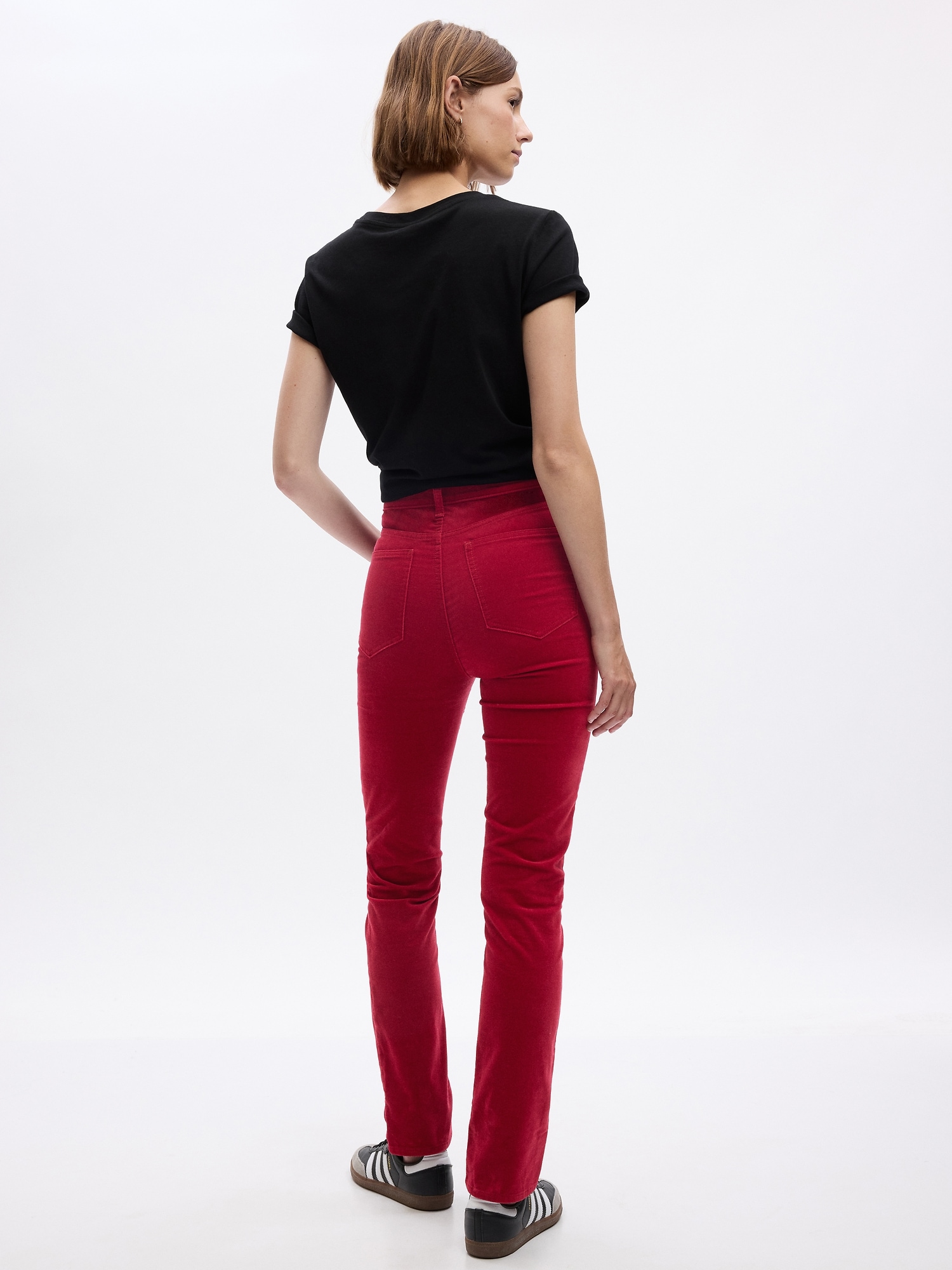 Womens High Waist Casual Fashion Trousers Velvet Slim Fit Long Flare Pants  Size