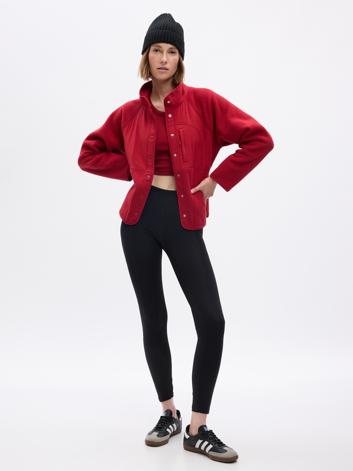 Gap Fit Arctic Fleece Jacket In Sled Red