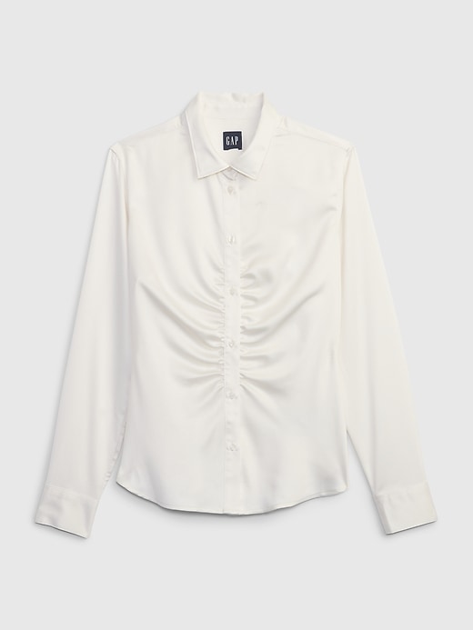 Image number 4 showing, Satin Ruched Shirt
