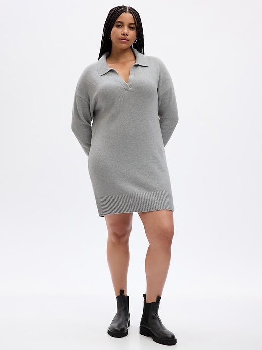 Image number 4 showing, CashSoft Polo Mini Sweater Dress