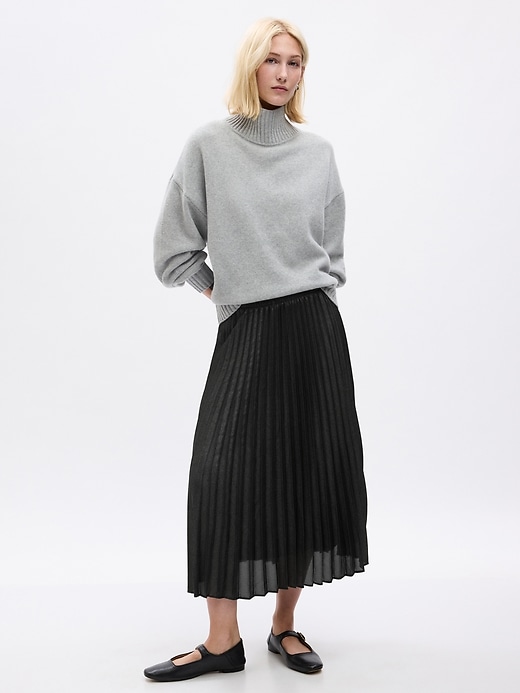 Pleated Metallic Midi Skirt | Gap