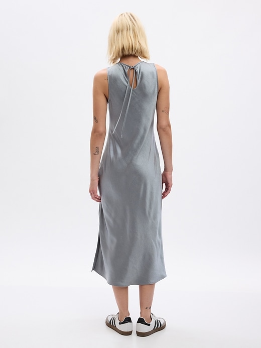 Image number 2 showing, Satin High-Neck Midi Dress