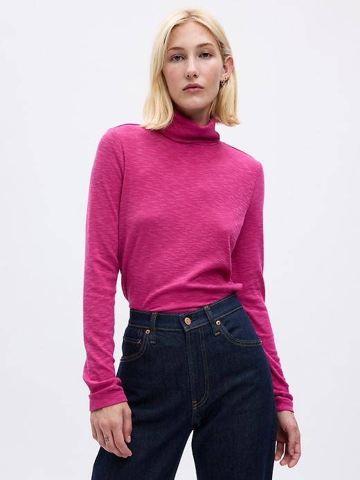 Image number 1 showing, Essential Rib Turtleneck T-Shirt