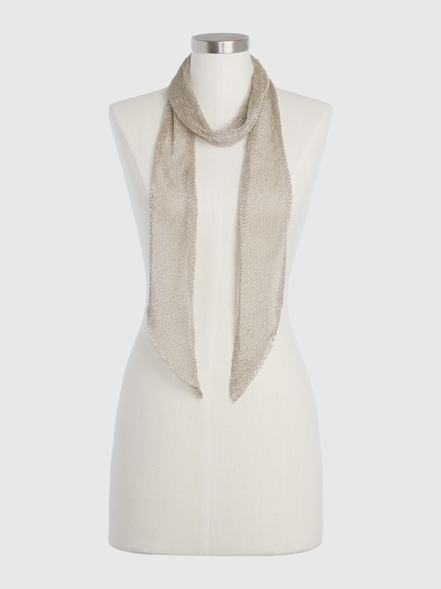 Silver Mesh Fringed Scarf with Metallic Threads — Scarves and More