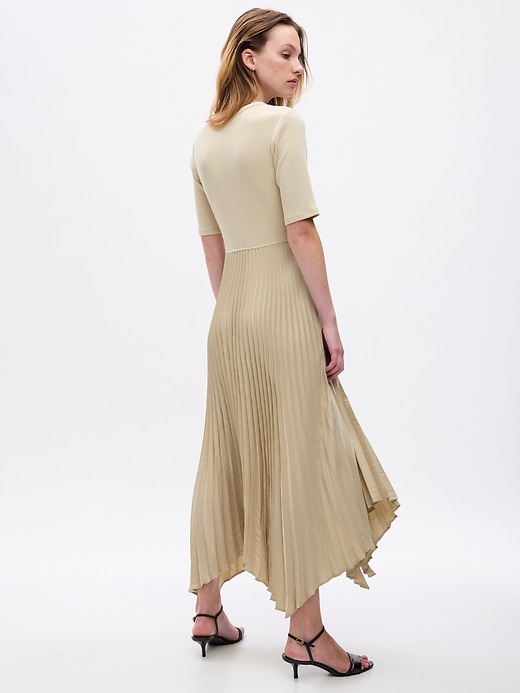 Image number 2 showing, Satin Pleated Midi Dress