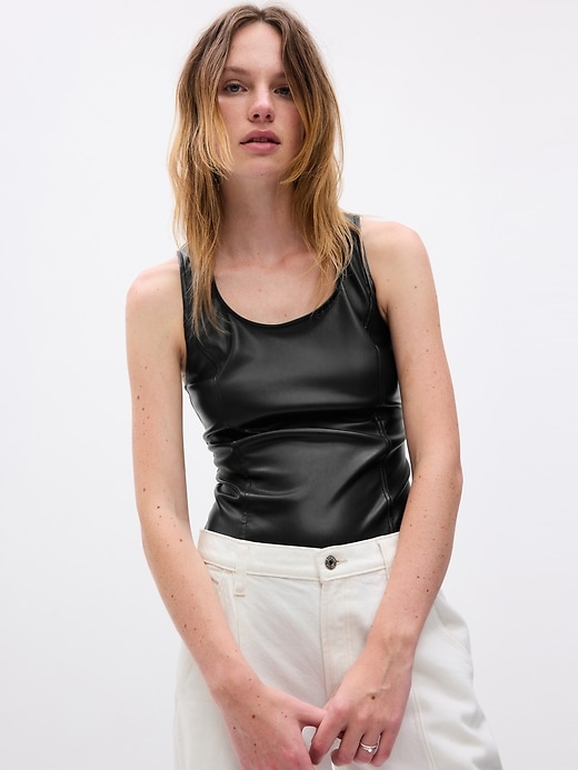 Faux-M-G Vegan Leather Bodysuit | BB Dakota - Clearance