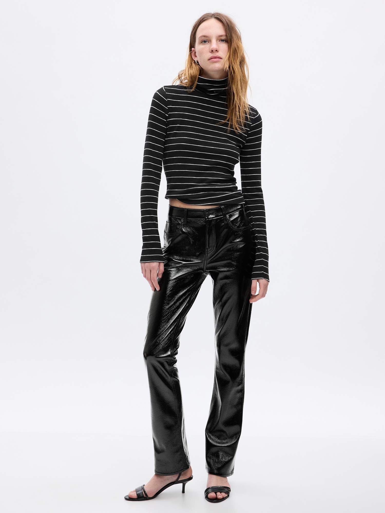 Faux Leather Easy Trouser in Black | 7 For All Mankind