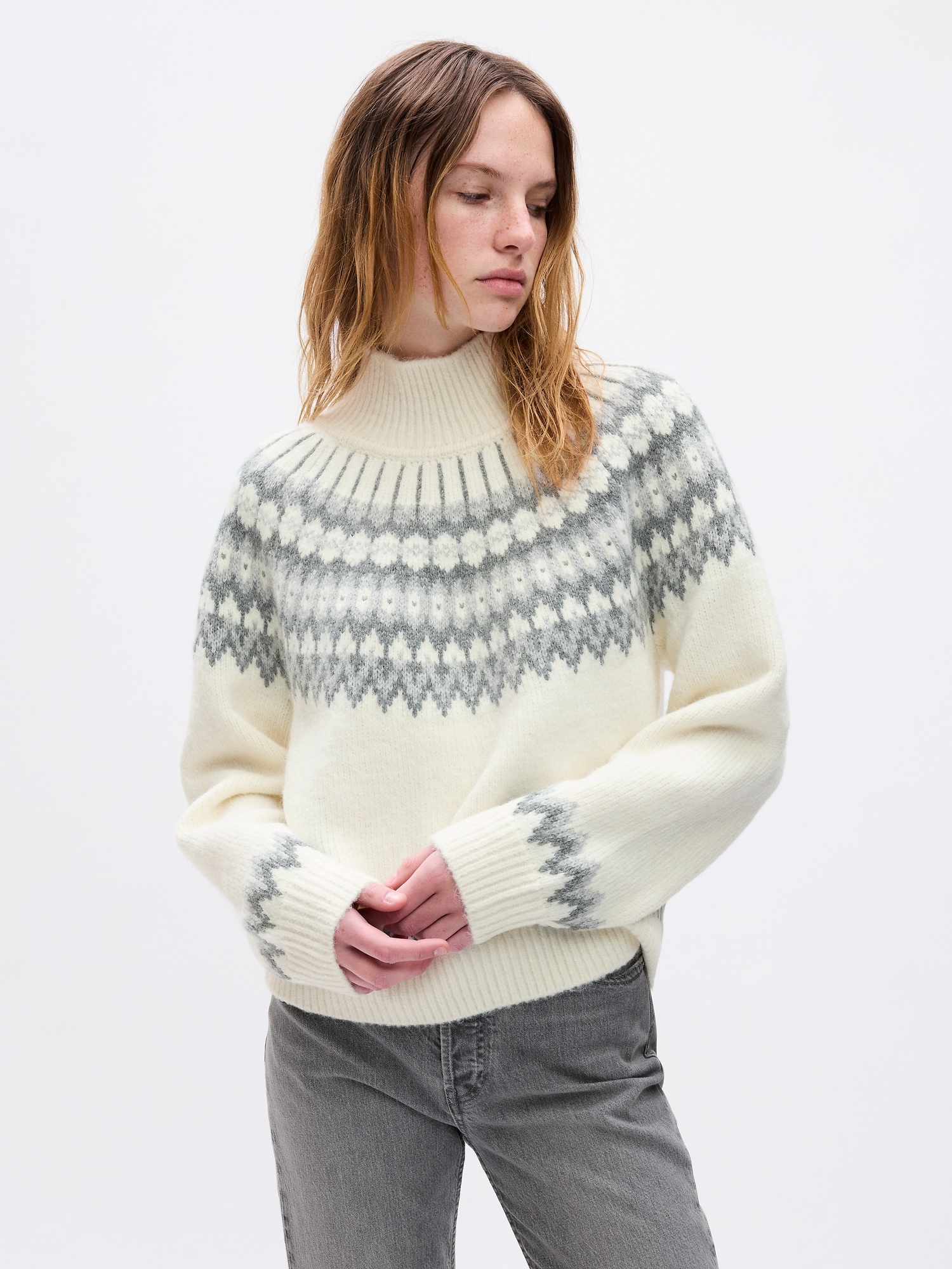 Gap Fair Isle Mockneck Sweater