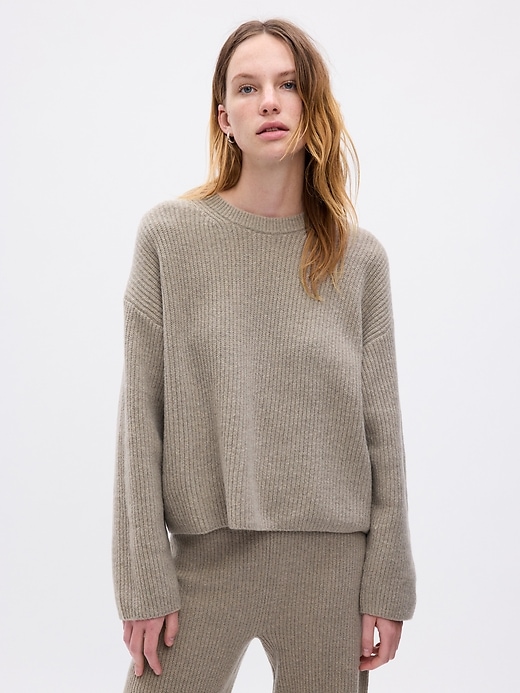 Image number 1 showing, CashSoft Shaker-Stitch Relaxed Sweater