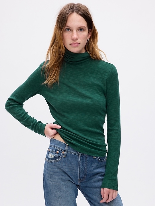 Image number 1 showing, Essential Rib Turtleneck T-Shirt