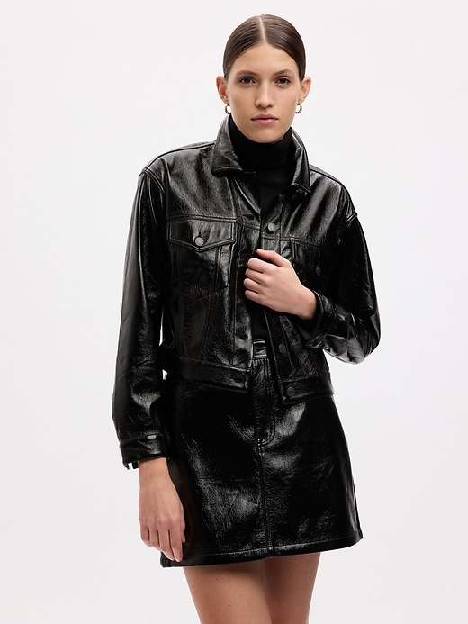 Vegan Patent Leather Icon Jacket | Gap