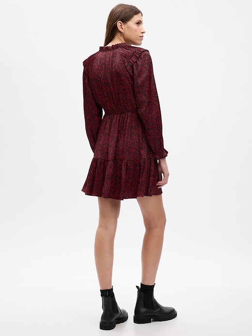 Image number 2 showing, Split-Neck Tiered Mini Dress