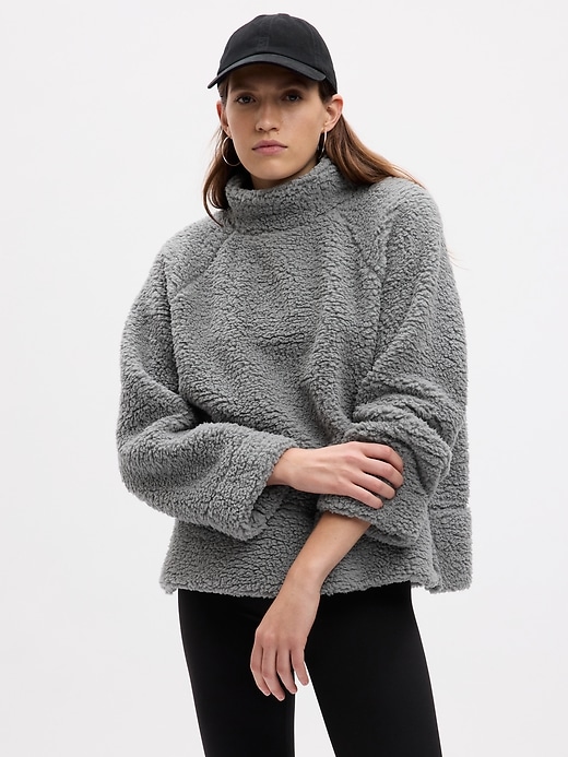 Image number 1 showing, Mockneck Pullover Sherpa Sweatshirt