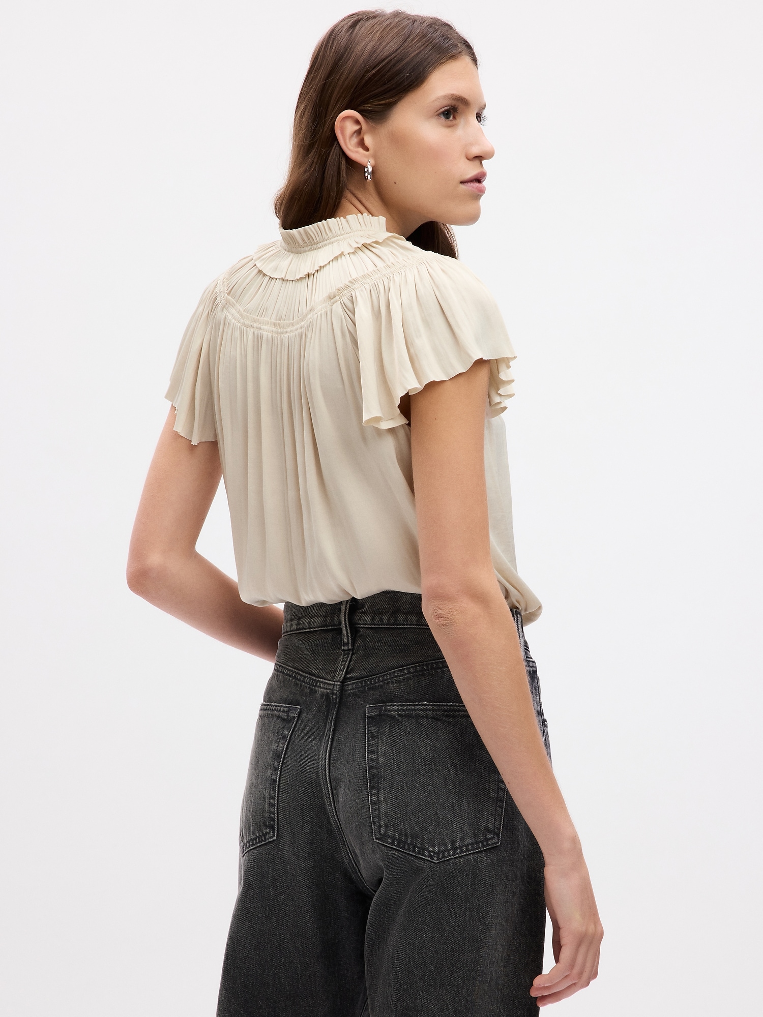 Ruffle-Neck Shirt | Gap