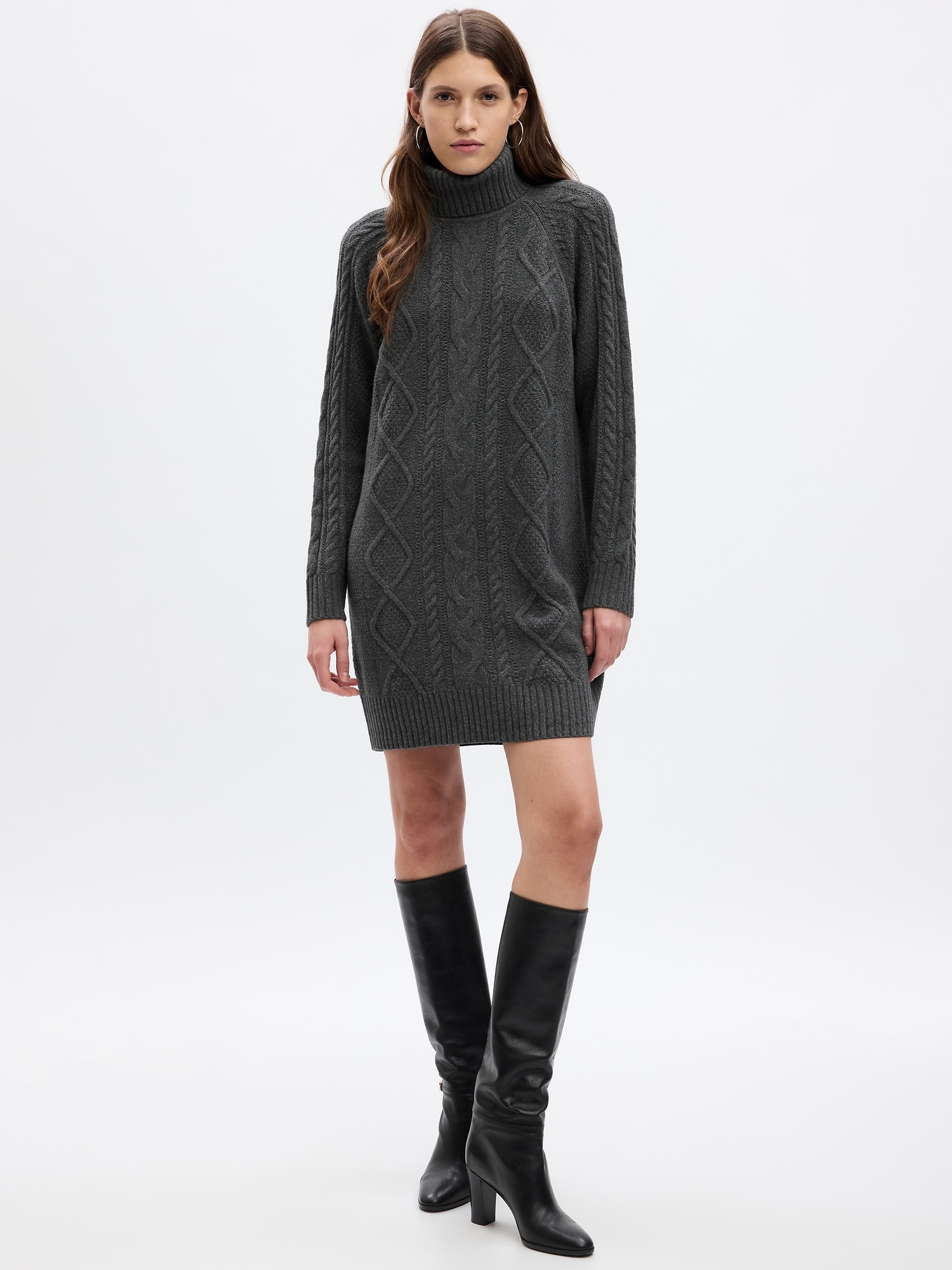 Gap CashSoft Cable-Knit Mini Sweater Dress