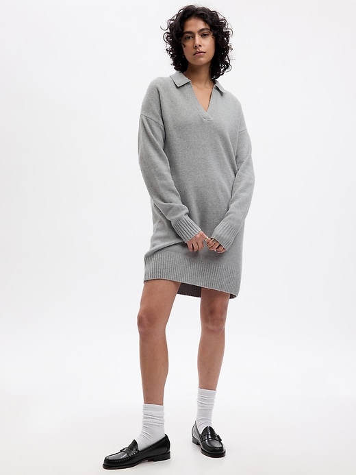 Image number 1 showing, CashSoft Polo Mini Sweater Dress