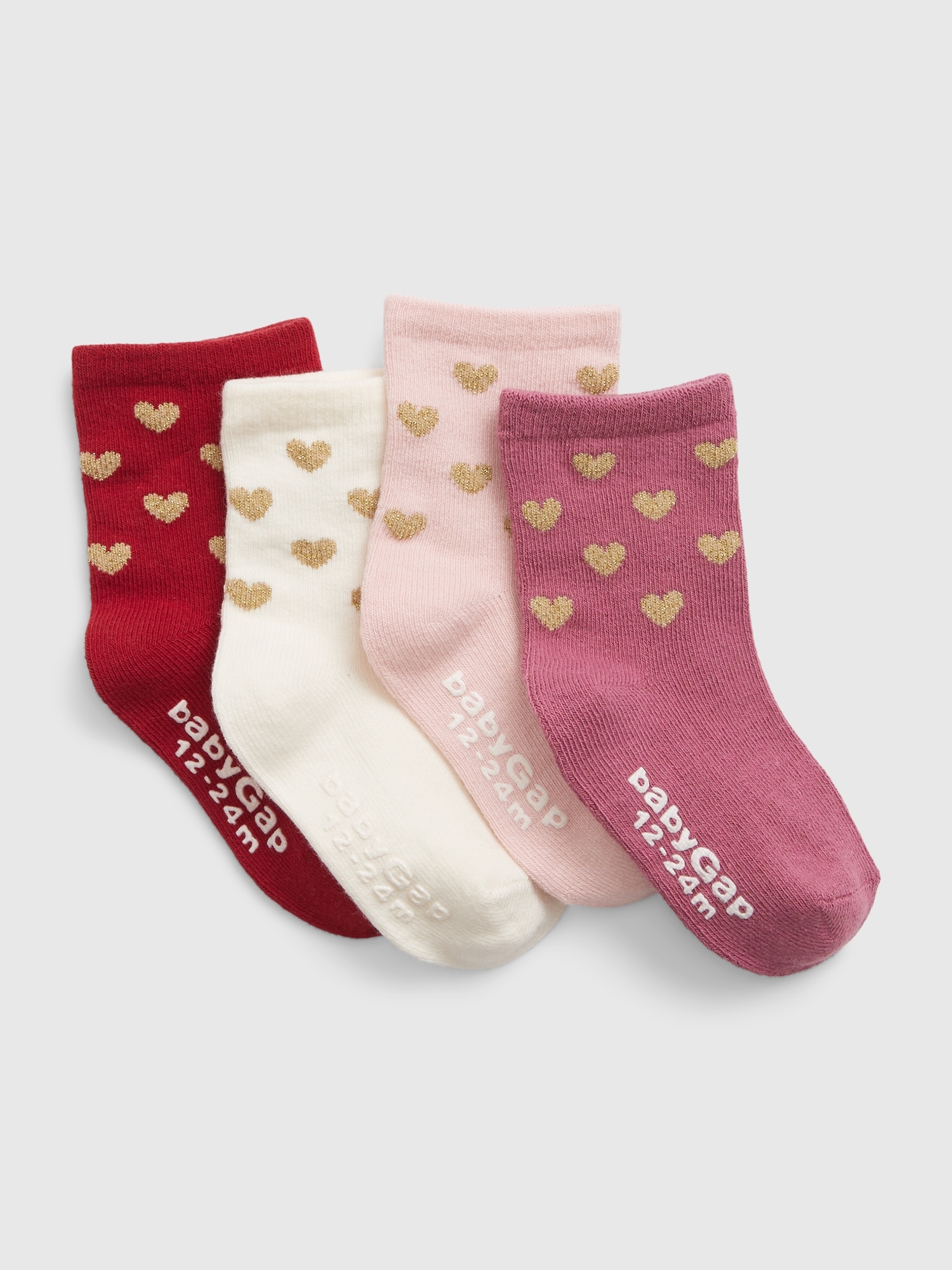 Toddler Heart Socks (4-Pack)
