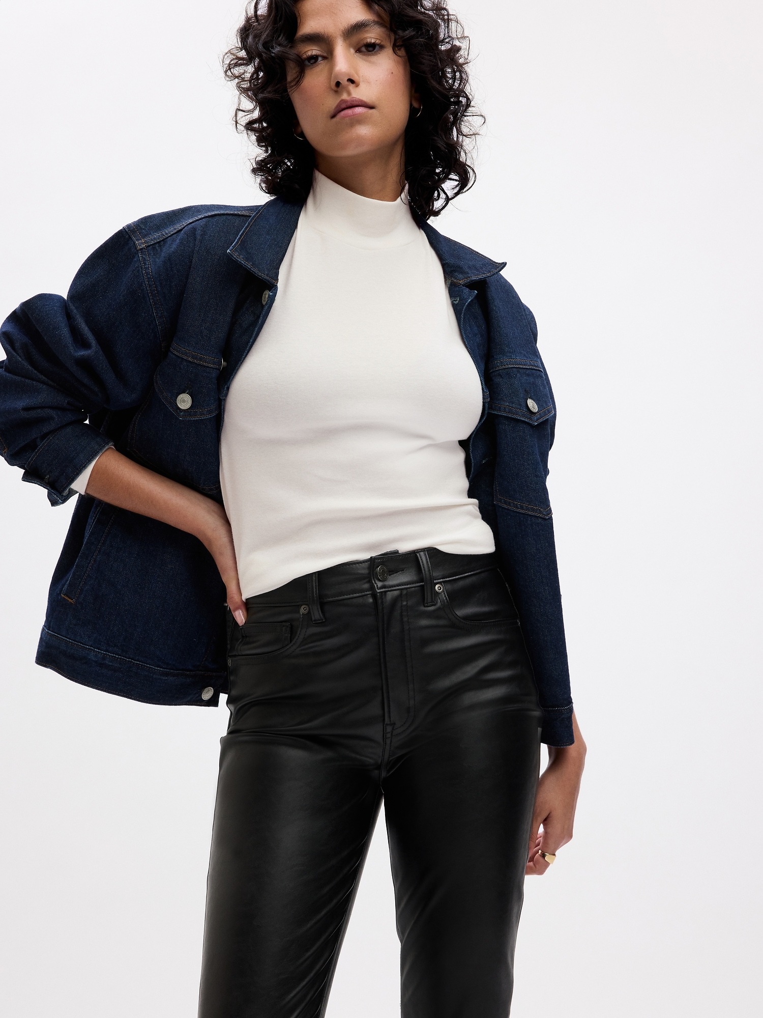 Buy Gap High Waisted Slim Cigarette Faux-Leather Trousers from the Gap  online shop