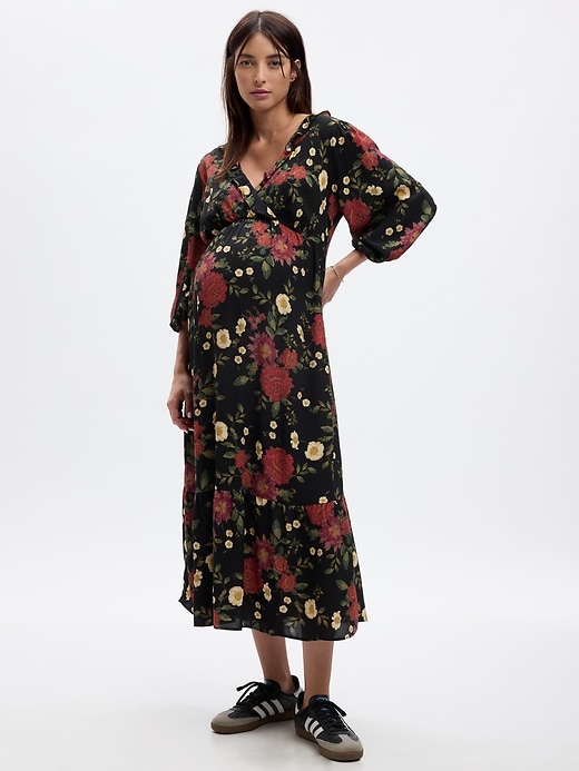 Image number 1 showing, Maternity Ruffle Midi Dress