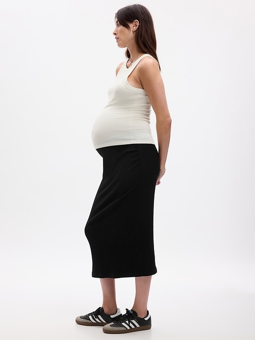 Image number 3 showing, Maternity Rib Midi Skirt