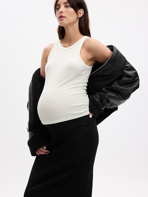 Image number 4 showing, Maternity Rib Midi Skirt