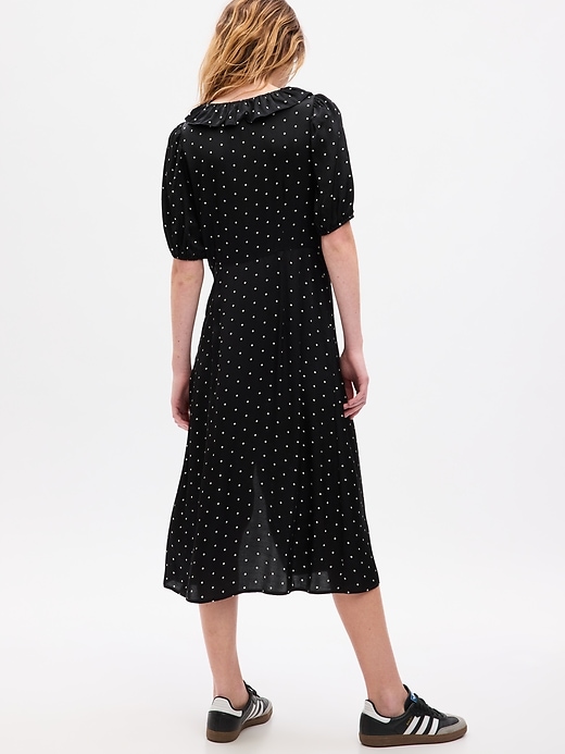 Image number 2 showing, Puff Sleeve Ruffle Midi Dress