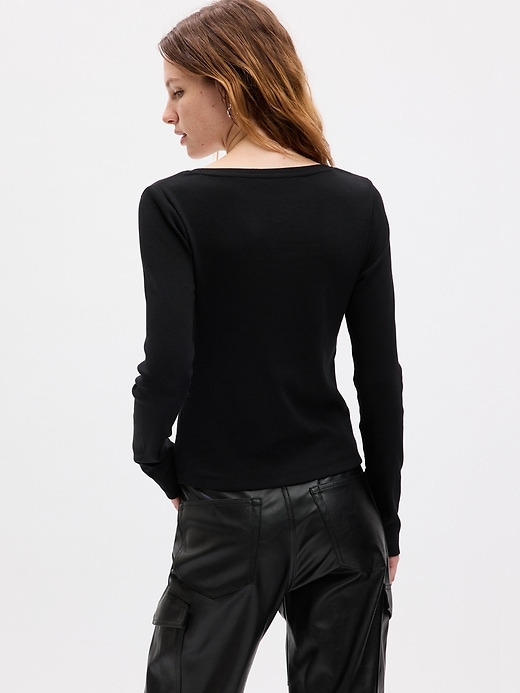 Image number 2 showing, Modern Rib Square-Neck Cropped T-Shirt