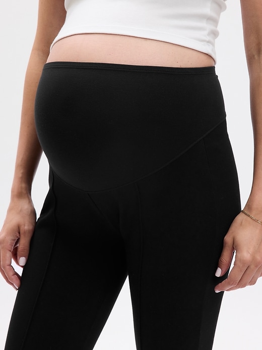 Image number 3 showing, Maternity Full Panel Ponte Crop Kick Pants