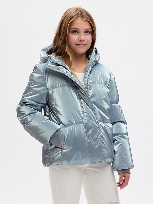 Girls high shine puffer hot sale jacket