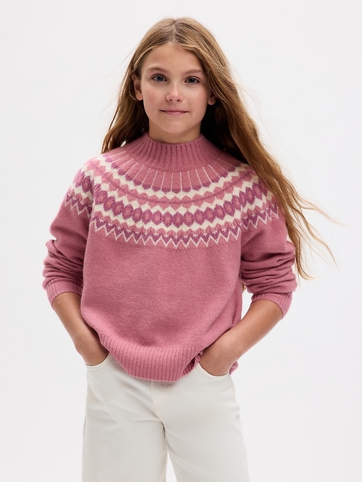 Image number 1 showing, Kids Fair Isle Mockneck Sweater